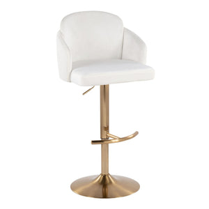 English Elm Fixed-height Swivel Counter Stools with Faux Leather Seats and Chrome Footrest Set of 2 Cream B202S02179