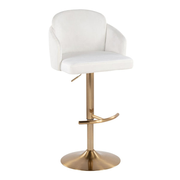 English Elm Fixed-height Swivel Counter Stools with Faux Leather Seats and Chrome Footrest Set of 2 Cream B202S02179