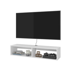 English Elm Klein Wall Mounted Media Console with Open Shelves for Compact Living Spaces B097P474313