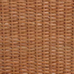 Baxton Studio Bali Abagale Natural Rattan 2-Piece Dining Chairs — Handwoven Floral Back, Removable Cushions, Boho Artisanal Seating (2) Abagale/Flower-Light Honey Rattan-Cushion-DC
