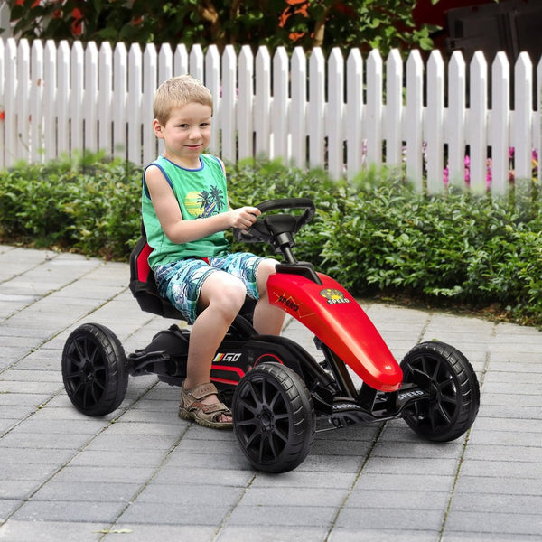 English Elm Aosom Kids Pedal Go Kart Sporty Ride on with Adjustable Seat and Eva Wheels W2225P229168