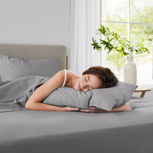 JLA Home 510 Design - 100% Cotton Breathable Sheet Set OEKO-TEX Certified — Soft, Durable, Machine Washable for Year-Round Sleep AM20-0348