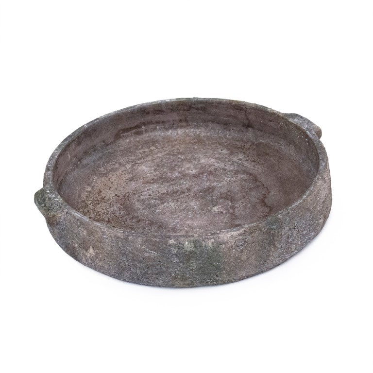 Zentique Distressed Platter 13.5" Stoneware Rustic Serving Bowl with Hand-Distressed Glaze, Farmhouse Centerpiece 14618S B17