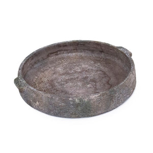 Zentique Distressed Platter 13.5" Stoneware Rustic Serving Bowl with Hand-Distressed Glaze, Farmhouse Centerpiece 14618S B17