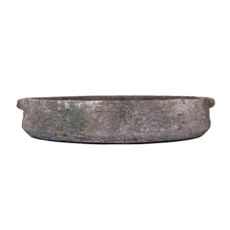 Zentique Distressed Platter 13.5" Stoneware Rustic Serving Bowl with Hand-Distressed Glaze, Farmhouse Centerpiece 14618S B17