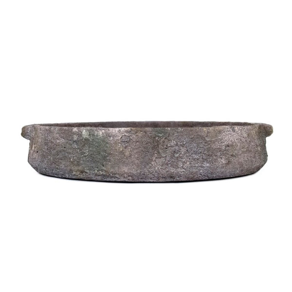 Zentique Distressed Platter 13.5" Stoneware Rustic Serving Bowl with Hand-Distressed Glaze, Farmhouse Centerpiece 14618S B17