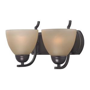 Thomas Lighting Kingston Two Light Vanity Fixture with Bell Glass Shades for Bathroom Elegance Bronze 13 inches 1462BB/10