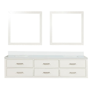 English Elm White Double Bath Vanity Set With Cultured Marble Top & Two 36" Mirrors – Stylish & Functional Upgrade B2731S01579-GIGA