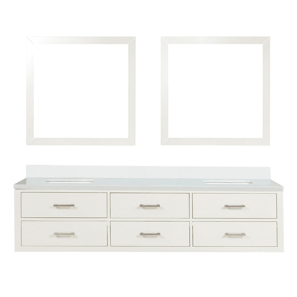 English Elm White Double Bath Vanity Set With Cultured Marble Top & Two 36" Mirrors – Stylish & Functional Upgrade B2731S01579-GIGA