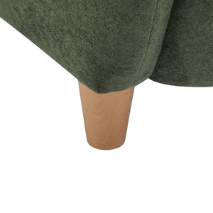 English Elm Christopher Knight Home® - Lucia Velvet Wingback Armchair with Pocket Spring Cushion, Mid-Century Birch Legs, Luxe Comfort Olive Green,Teak 31.5 L x 30.75 W x 30.5 H N776P205426G