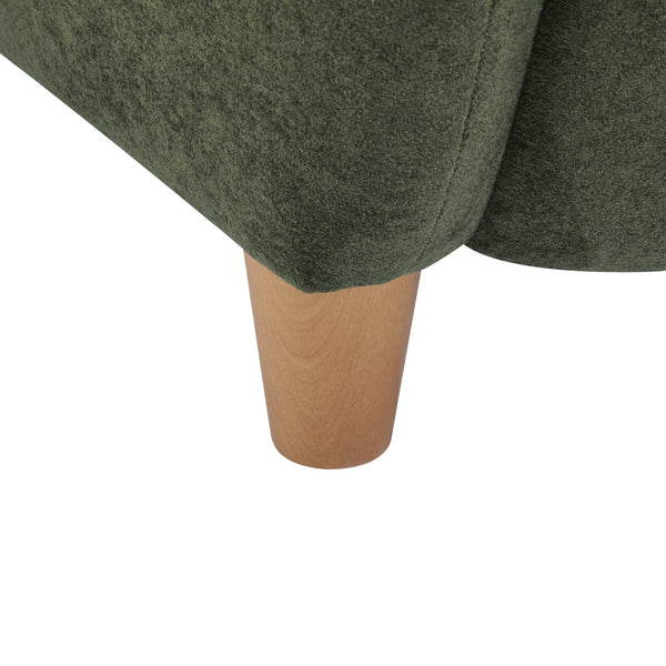 English Elm Christopher Knight Home® - Lucia Velvet Wingback Armchair with Pocket Spring Cushion, Mid-Century Birch Legs, Luxe Comfort Olive Green,Teak 31.5 L x 30.75 W x 30.5 H N776P205426G