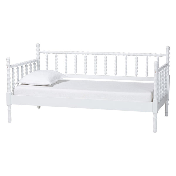 Baxton Studio Baxton Studio Laurent Daybed - Elegant Spindle Frame with Bamboo Posts for Stylish Cottage Charm MG0258-1-White-Daybed-Twin