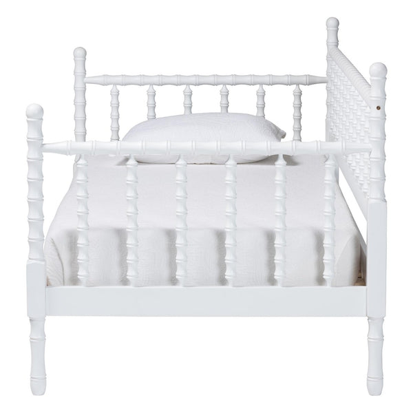 Baxton Studio Baxton Studio Laurent Daybed - Elegant Spindle Frame with Bamboo Posts for Stylish Cottage Charm MG0258-1-White-Daybed-Twin