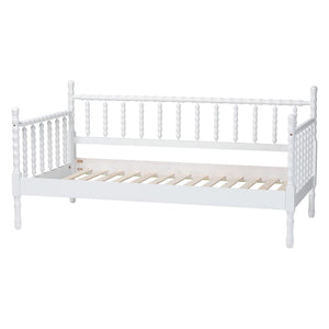 Baxton Studio Baxton Studio Laurent Daybed - Elegant Spindle Frame with Bamboo Posts for Stylish Cottage Charm MG0258-1-White-Daybed-Twin