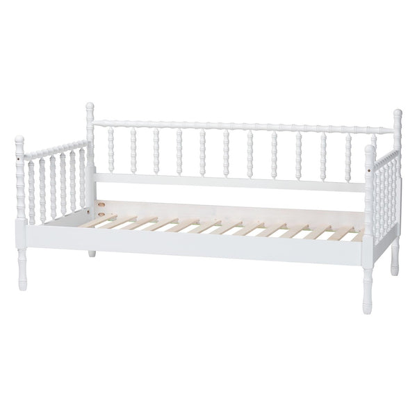 Baxton Studio Baxton Studio Laurent Daybed - Elegant Spindle Frame with Bamboo Posts for Stylish Cottage Charm MG0258-1-White-Daybed-Twin