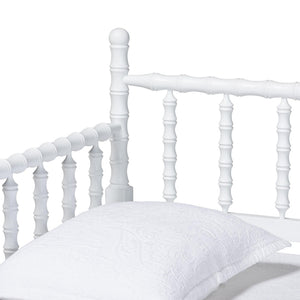 Baxton Studio Baxton Studio Laurent Daybed - Elegant Spindle Frame with Bamboo Posts for Stylish Cottage Charm MG0258-1-White-Daybed-Twin