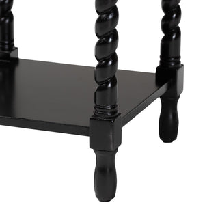 Baxton Studio Baxton Studio Niklas Nightstand - Elegant Twisted Legs, Storage Drawer & Open Shelf for Bedrooms Black KL-1734-Niklas-Black/Wooden-NS