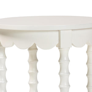 Baxton Studio Baxton Studio Sally Round Nightstand - Mid-Century Stylish Side Table with Open Shelf, Fully Assembled White KL-1739-Sally Round-White/Wooden-NS