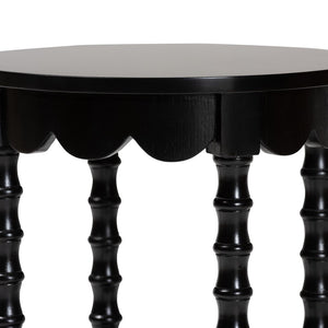 Baxton Studio Baxton Studio Sally Round Nightstand - Mid-Century Stylish Side Table with Open Shelf, Fully Assembled Black KL-1739-Sally Round-Black/Wooden-NS