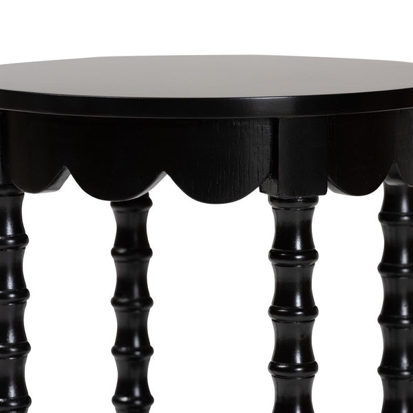 Baxton Studio Baxton Studio Sally Round Nightstand - Mid-Century Stylish Side Table with Open Shelf, Fully Assembled Black KL-1739-Sally Round-Black/Wooden-NS