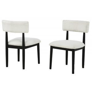 English Elm Contemporary Plush Boucle Dining Chairs Set of 2 with Padded Seat & Back, Solid Wood Frame, Chic Design Black 36.5 L x 12.25 W x 21.5 H B011P366717