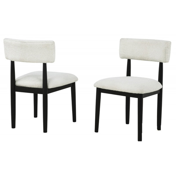 English Elm Contemporary Plush Boucle Dining Chairs Set of 2 with Padded Seat & Back, Solid Wood Frame, Chic Design Black 36.5 L x 12.25 W x 21.5 H B011P366717