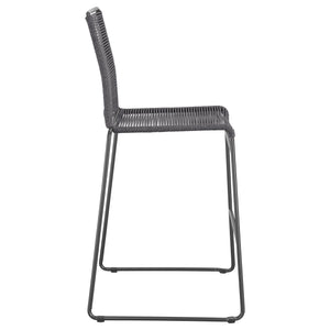 English Elm Jerome Charcoal Woven Rope Bar Chairs Set Of 2 – Modern Comfort For Stylish Home Bars & Dining Nooks B062P344942