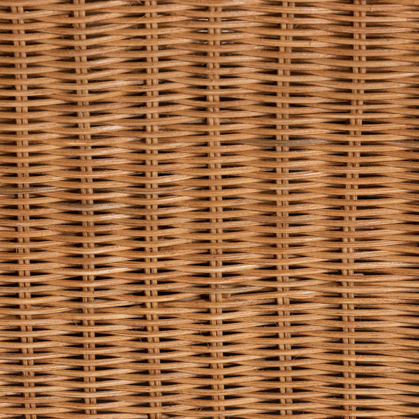 Baxton Studio Bali Belita Handwoven Natural Rattan Pet Bed With Scalloped Base And Removable Plush Cushion Light Honey DC1121-Natural Rattan-Cushion-Sm-Pet Bed
