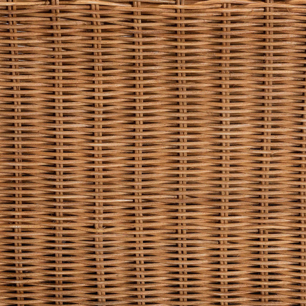 Baxton Studio Bali Belita Natural Rattan Pet Bed - Handwoven Boho-Coastal Enclosed Lounge With Cushion 30" Light Honey DC1121-Natural Rattan-Lg-Cushion-Pet Bed