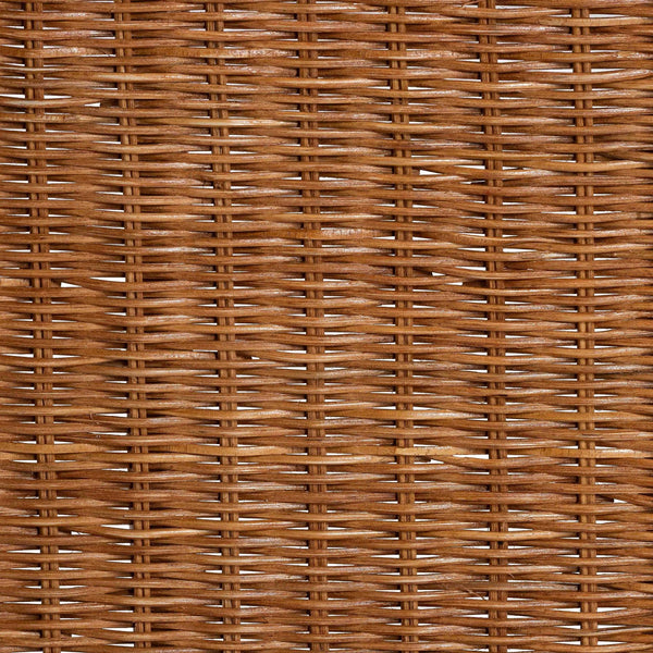 Baxton Studio Bali Papina Natural Rattan Pet Bed With Scalloped Sides, Handwoven Boho-Coastal Lounge W/ Cushion Light Honey DC1122-Natural Rattan-Lg-Cushion-Pet Bed
