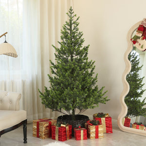 English Elm Homcom 6Ft Realistic Cedar Christmas Tree With 1933 Tips, Easy Setup & Safe Flame-Retardant Design W2225P249640