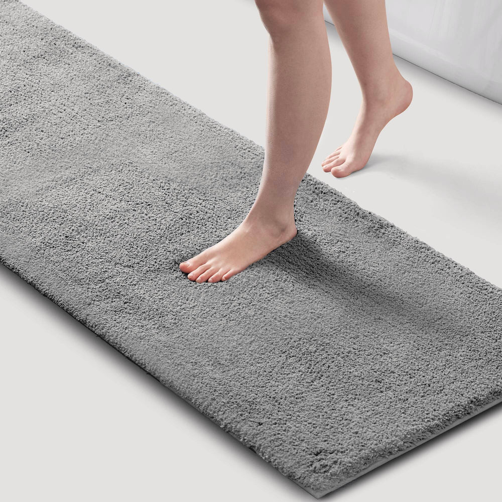 JLA Home Madison Park Signature - Bath Ultra-Plush Microfiber Bath Rug with Quick-Dry, Non-Skid Backing, OEKO-TEX Certified Comfort Grey MPS72-602