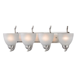 Kingston 4-Light Vanity Light in Brushed Nickel with White Glass 1464BB/20 Thomas