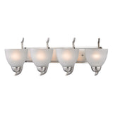 Thomas Kingston 4-Light Vanity Light in Brushed Nickel with White Glass