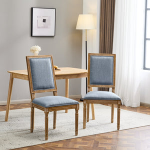 English Elm Christopher Knight Home® - [Set Of 2] French Country Dining Chairs - Vintage Cane Backrest, Soft Upholstered Seats & Fluted Legs N767P263677D