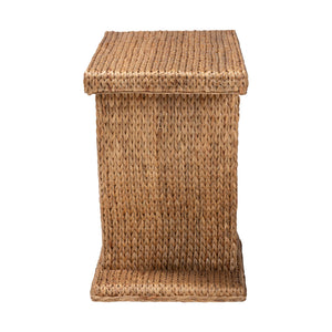 Baxton Studio Bali Alyssa Seagrass Console Table — Handwoven Mahogany Frame, Sculptural Boho Entryway Accent Alyssa-Rattan/Abaca-Console Tables