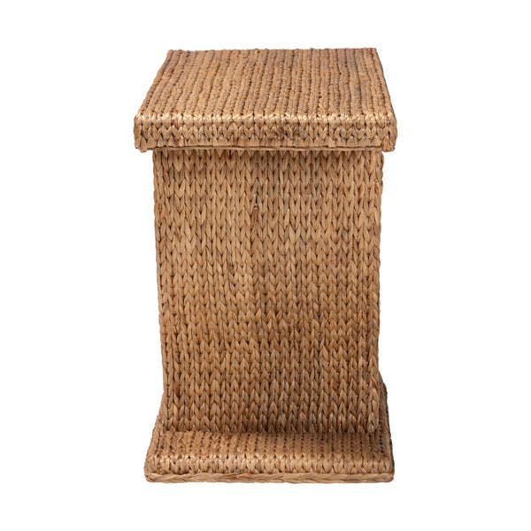 Baxton Studio Bali Alyssa Seagrass Console Table — Handwoven Mahogany Frame, Sculptural Boho Entryway Accent Alyssa-Rattan/Abaca-Console Tables