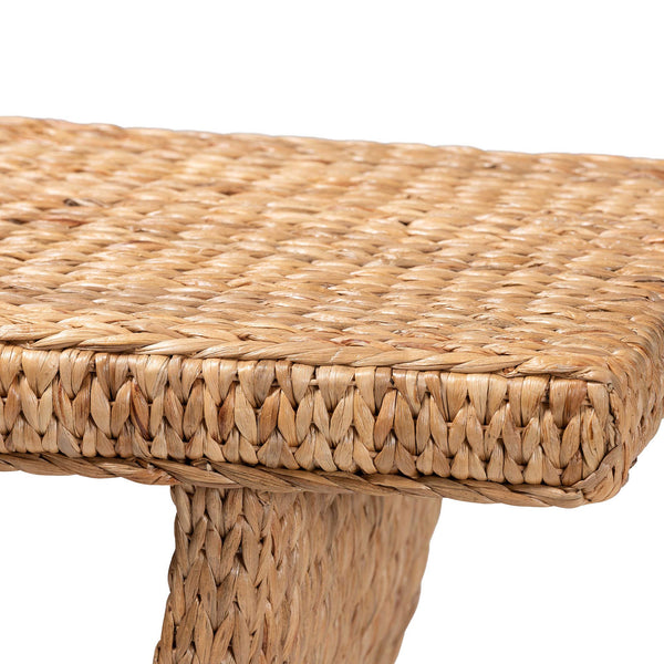 Baxton Studio Bali Alyssa Seagrass Console Table — Handwoven Mahogany Frame, Sculptural Boho Entryway Accent Alyssa-Rattan/Abaca-Console Tables