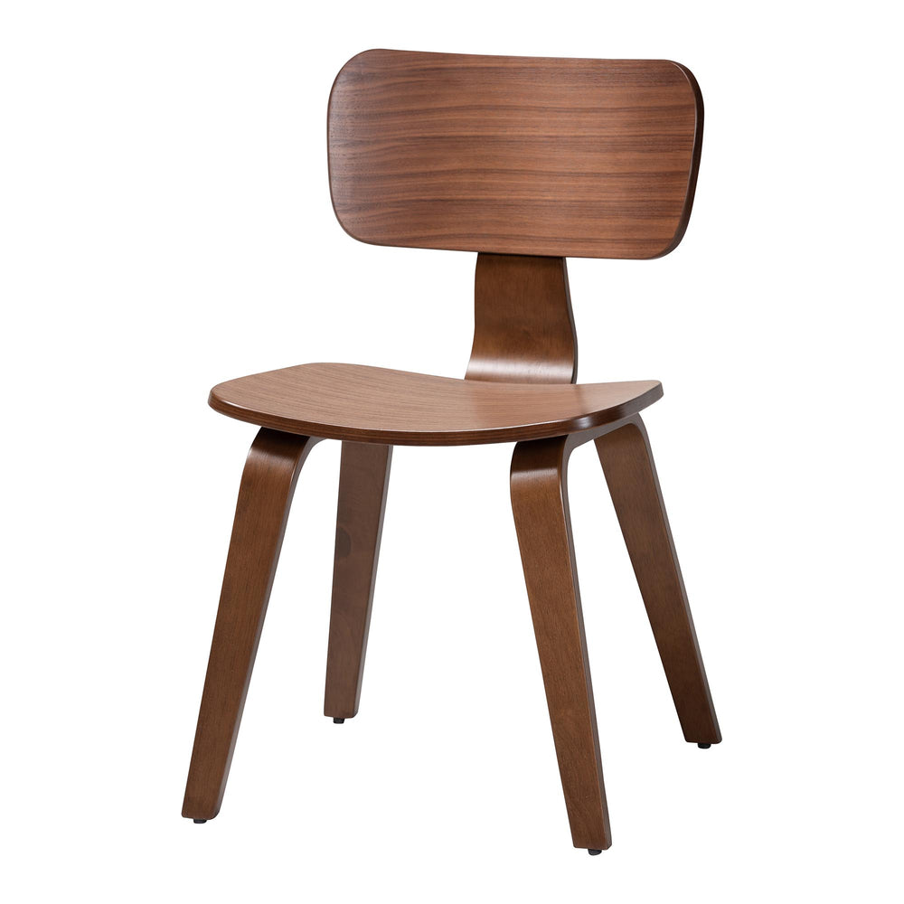 Baxton Studio Baxton Billie 5-Piece Wood Dining Set — Mid-Century Bentwood Chairs & Rectangular Walnut Table, Durable Finish Billie-Walnut-5PC Dining Set