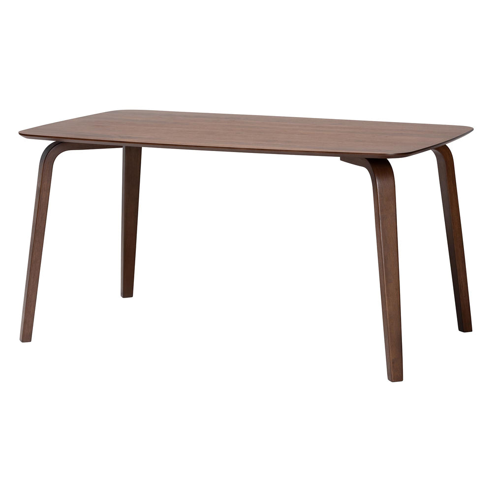 Baxton Studio Baxton Billie Mid-Century Dining Table With Sculptural Bentwood Legs, Solid Rubberwood, Seats 4–6 Billie-Walnut-Rectangle-DT