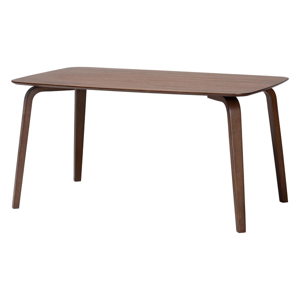 Baxton Studio Baxton Billie Mid-Century Dining Table With Sculptural Bentwood Legs, Solid Rubberwood, Seats 4–6 Billie-Walnut-Rectangle-DT