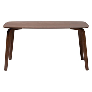 Baxton Studio Baxton Billie Mid-Century Dining Table With Sculptural Bentwood Legs, Solid Rubberwood, Seats 4–6 Billie-Walnut-Rectangle-DT