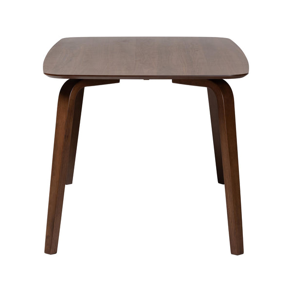 Baxton Studio Baxton Billie Mid-Century Dining Table With Sculptural Bentwood Legs, Solid Rubberwood, Seats 4–6 Billie-Walnut-Rectangle-DT
