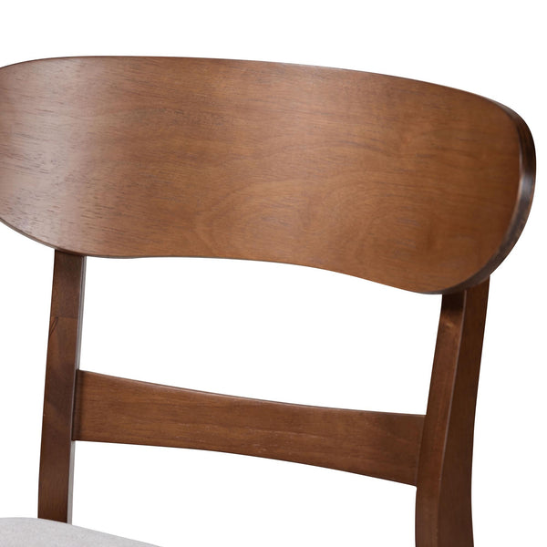 Baxton Studio Baxton Everwood 2-Piece Dining Chair Set — Mid-Century Bentwood Curved Back With Padded Seats, Solid Rubberwood Durability Everwood-Taupe/Walnut-DC