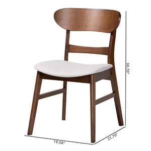 Baxton Studio Baxton Everwood 2-Piece Dining Chair Set — Mid-Century Bentwood Curved Back With Padded Seats, Solid Rubberwood Durability Everwood-Taupe/Walnut-DC