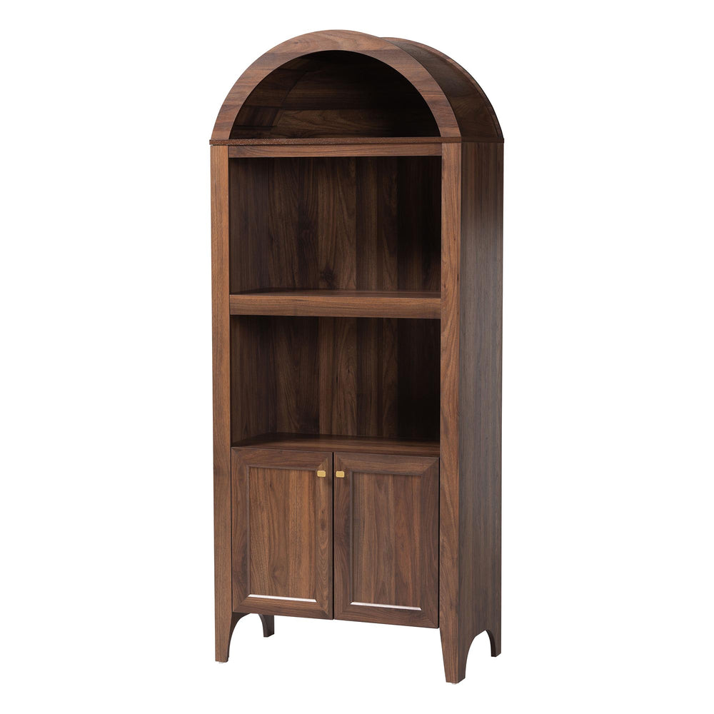 Baxton Studio Baxton Hayes Mid-Century Wood Display Cabinet With Arched Top, Soft-Close Doors & Shelves SE DC270020WI-Columbia-Cabinet