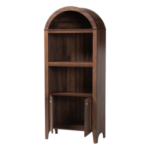 Baxton Studio Baxton Hayes Mid-Century Wood Display Cabinet With Arched Top, Soft-Close Doors & Shelves SE DC270020WI-Columbia-Cabinet