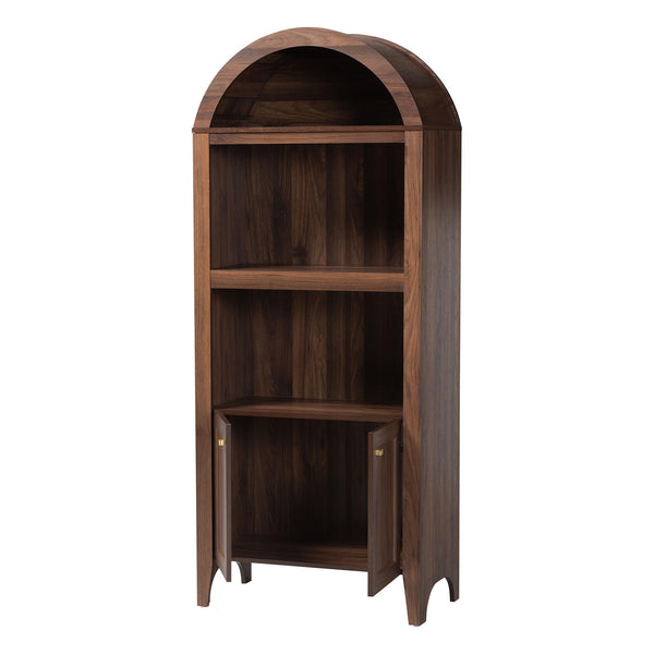 Baxton Studio Baxton Hayes Mid-Century Wood Display Cabinet With Arched Top, Soft-Close Doors & Shelves SE DC270020WI-Columbia-Cabinet