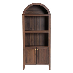 Baxton Studio Baxton Hayes Mid-Century Wood Display Cabinet With Arched Top, Soft-Close Doors & Shelves SE DC270020WI-Columbia-Cabinet