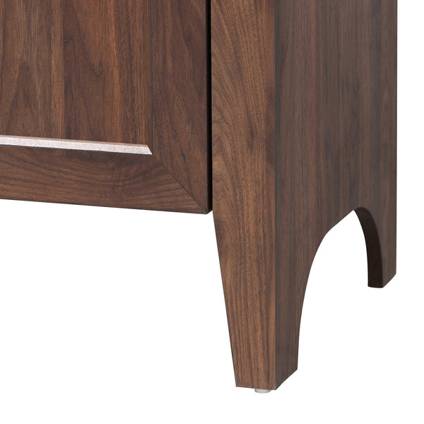 Baxton Studio Baxton Hayes Mid-Century Wood Display Cabinet With Arched Top, Soft-Close Doors & Shelves SE DC270020WI-Columbia-Cabinet